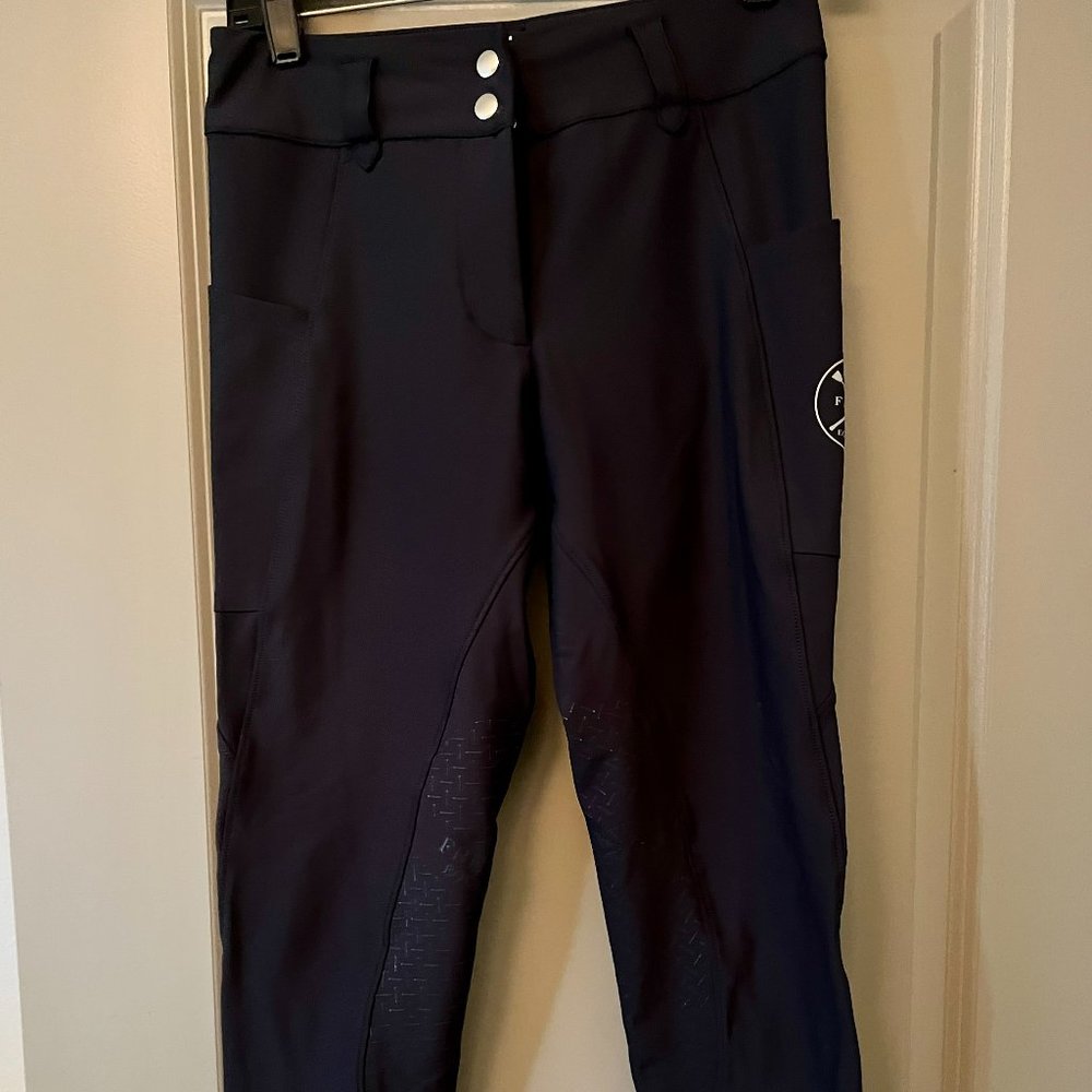 Free Ride Equestrian NAVY LUX KNEE PATCH BREECH (ZIP-UP)